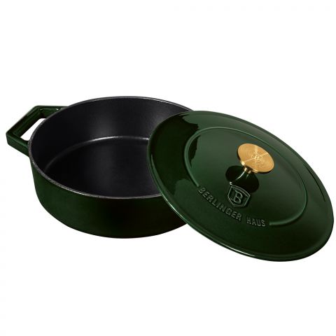 BH CAST IRON SHALLOW POT 26 CM EMERALD